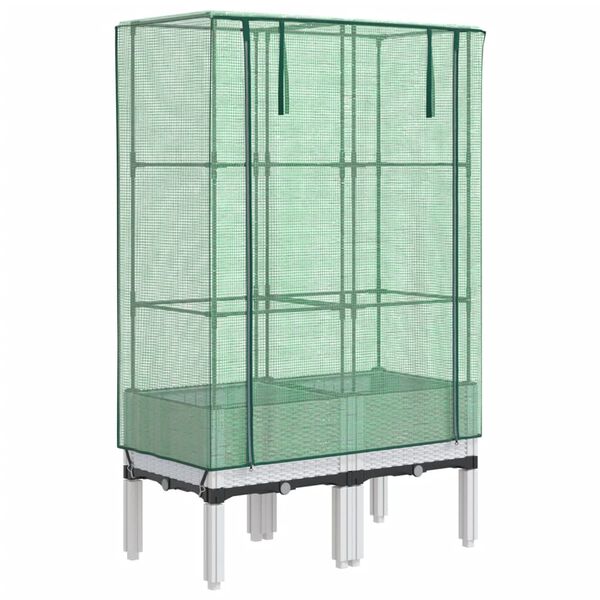 vidaXL Letto Rialzato con Copertura Serra Effetto Rattan 80x40x140 cm