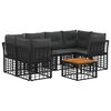 vidaXL Set di divani da esterno 7 pz Nero e Grigio scuro polyrattan