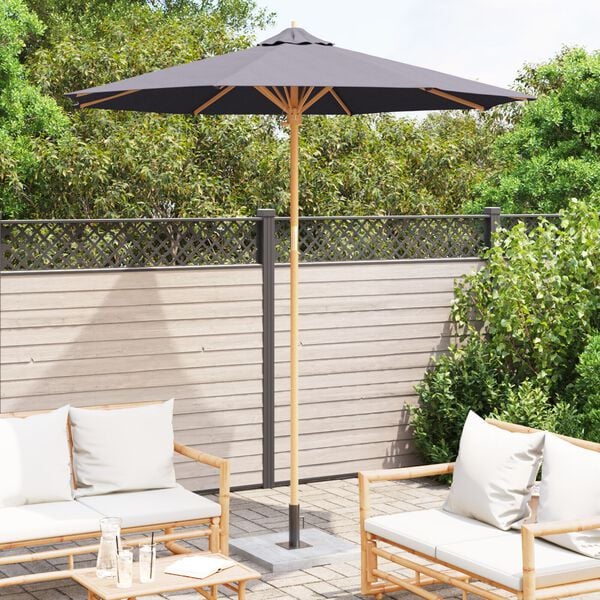vidaXL Ombrello da giardino Grigio scuro 240 x 240 x 260 cm Bambù