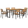 vidaXL Set Pranzo da Giardino 7 pz Legno Massello di Acacia e Metallo