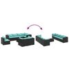 vidaXL Set Mobili da Giardino con Cuscini 8 pz Nero in Polyrattan