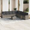 vidaXL Set Divano da Giardino 10 pz con Cuscini Grigio in Polyrattan