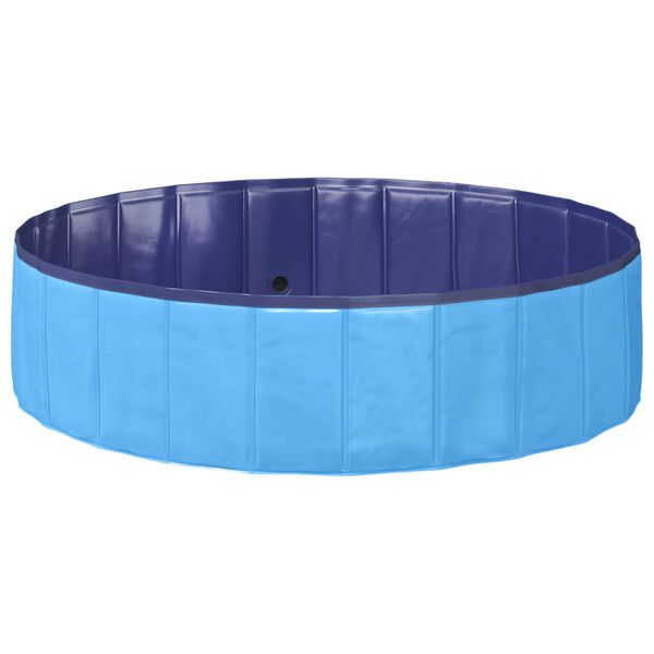 vidaXL Piscina Pieghevole per Cani Blu 120 x 120 x 30 cm PVC