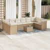 vidaXL Set Divani da Giardino 11 pz con Cuscini Beige in Polyrattan