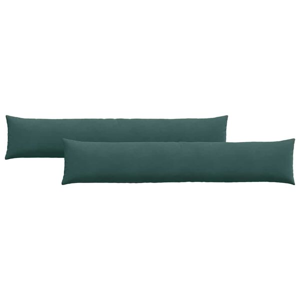 vidaXL Cuscini da Divano 2 pcs Verde scuro 200 x 40 cm