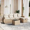 vidaXL Set Divano da Giardino 6 pz con Cuscini Beige in Polyrattan