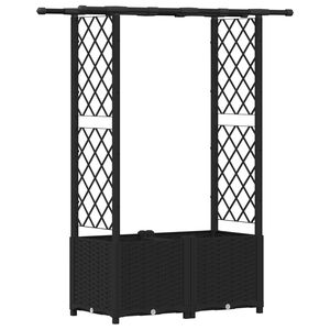 vidaXL Letto Rialzato con Griglia e Tetto Nero 124,5 x 40 x 138 cm PP