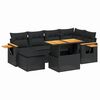 vidaXL Set Divani da Giardino con Cuscini 7pz Nero Polyrattan
