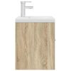 vidaXL Mobile da Bagno con Lavabo Integrato e Rubinetto Rovere Sonoma