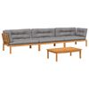 vidaXL Set Divani Pallet Giardino 4pz Cuscini Legno Massello Acacia