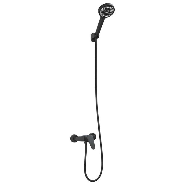 vidaXL Set di doccia con soffione Nero G 1 / 2 pollici