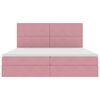 vidaXL Letto con contenitore e LED con led Rosa 200 x 200 cm Velluto