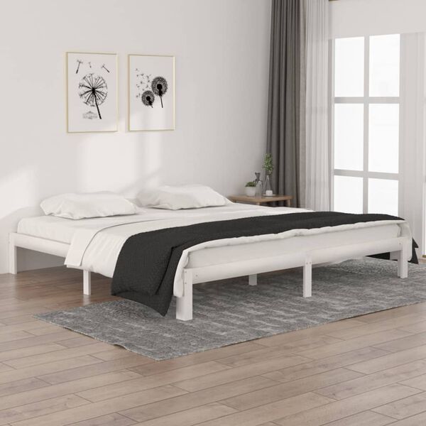 vidaXL Giroletto Bianco in Legno Massello di Pino 200x200 cm