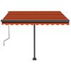 vidaXL Tenda da Sole Retrattile Manuale 350x250 cm Arancione e Marrone