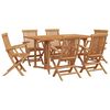 vidaXL Set da Pranzo per Giardino 7 pz Marrone Legno di teak solido