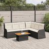 vidaXL Set Divani da Giardino 5 pz con Cuscini Nero in Polyrattan