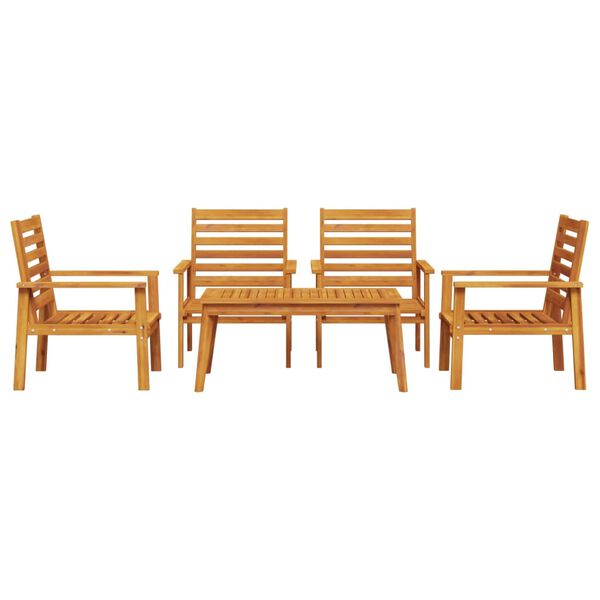 vidaXL Set Salotto da Giardino 5 pz in Legno Massello di Acacia