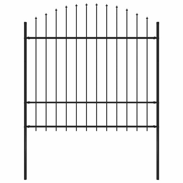 vidaXL Recinzione da Giardino Woerden con Punta a Lancia in Acciaio 170x175 cm Nero