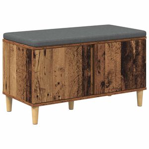 vidaXL Panca per ingresso con cuscino Legno vecchio 60 x 38 x 46 cm