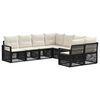vidaXL Set Divano da Giardino 8 pz 8-Numero di posti Nero polyrattan