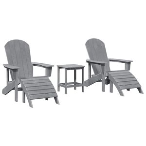 vidaXL Sedia da Giardino 3 pz Grigio chiaro Polietilene