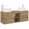 vidaXL Set di mobili per il bagno 3 pz Rovere Artigianale