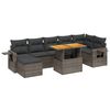 vidaXL Set Divano da Giardino 8 pz con Cuscini Grigio in Polyrattan