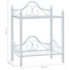 vidaXL Comodini Set 2 pz Acciaio e Vetro Temperato 45x30,5x60cm Bianco