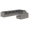 vidaXL Set Divani da Giardino 8 pz con Cuscini in Polyrattan Grigio