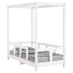 vidaXL Giroletto per Bambini Bianco 70x140cm in Legno Massello di Pino