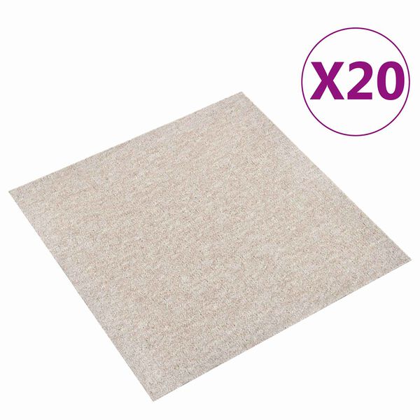 vidaXL Tappeto 20 pcs Beige chiaro 50 x 50 cm 100% Polipropilene