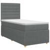 vidaXL Letto box spring con materasso Grigio Scuro Singolo Tessuto