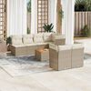 vidaXL Set Divano da Giardino 8 pz con Cuscini Beige in Polyrattan