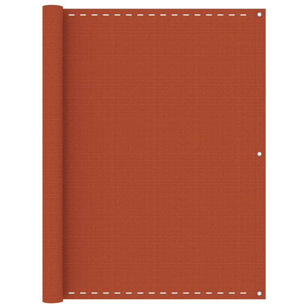 vidaXL Paravento da Balcone Arancione 120x400 cm in HDPE