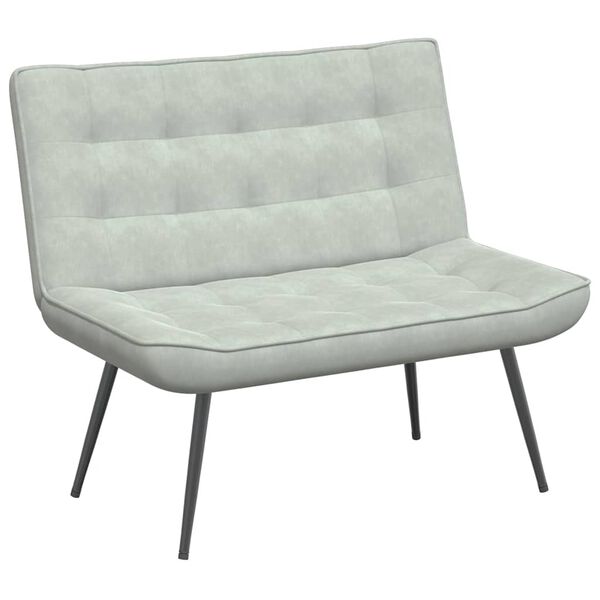 vidaXL Panca Grigio Chiaro 110x74x84 cm in Velluto