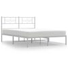 vidaXL Giroletto con Testiera Metallo Bianco 150x200 cm