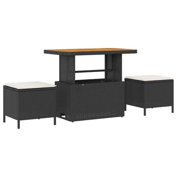 vidaXL Set Divano da Giardino con cuscino 10 pcs Nero e Crema