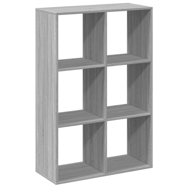vidaXL Libreria Divisorio Grigio Sonoma 69,5x29x103,5cm in Truciolato