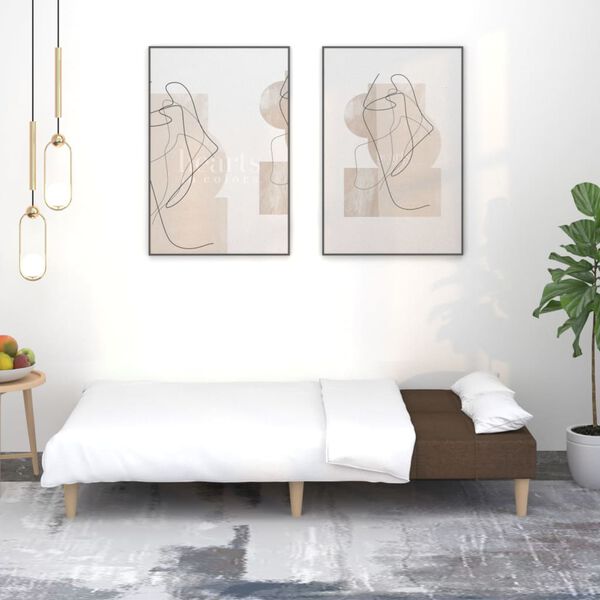 vidaXL Divano Letto a 2 Posti Marrone in Tessuto