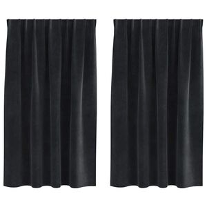 vidaXL Tende oscuranti 2 pcs Nero 140 x 140 cm Velluto