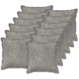 vidaXL Cuscino HOUTEN 12 pz Grigio Chiaro Fleece in microfibra
