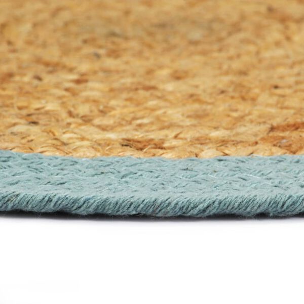 vidaXL Tovagliette 6 pz Naturale e Verde 38 cm in Juta e Cotone