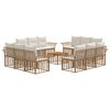 vidaXL Set di divani da esterno 13 pcs Naturale e Bianco Crema