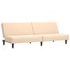 vidaXL Divano Letto a 2 Posti con Poggiapiedi Crema in Velluto