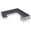 vidaXL Set Divani da Giardino 11 pz con Cuscini Legno di Pino Bianco