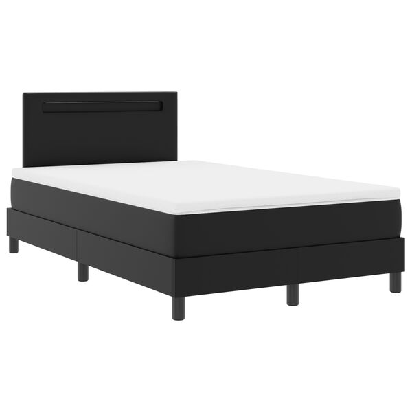 vidaXL Letto a molle con materasso Nero 120 x 200 cm Pelle sintetica