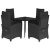 vidaXL Set da Pranzo da Giardino 5 pz Nero con Cuscini in Polyrattan