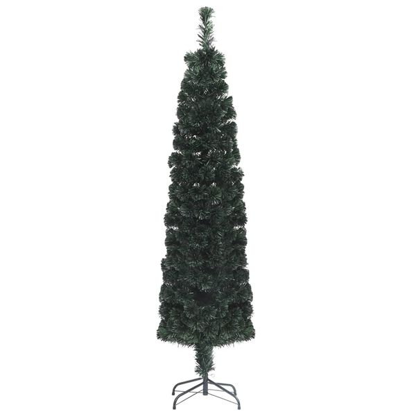 vidaXL Albero Natale Artificiale Sottile Supporto 210 cm Fibra Ottica