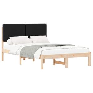 vidaXL Letto con Testiera Rivestita Nero 120 x 190 cm Pino massello