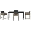 vidaXL Set da Pranzo per Giardino con cuscino 5 pcs Grigio polyrattan